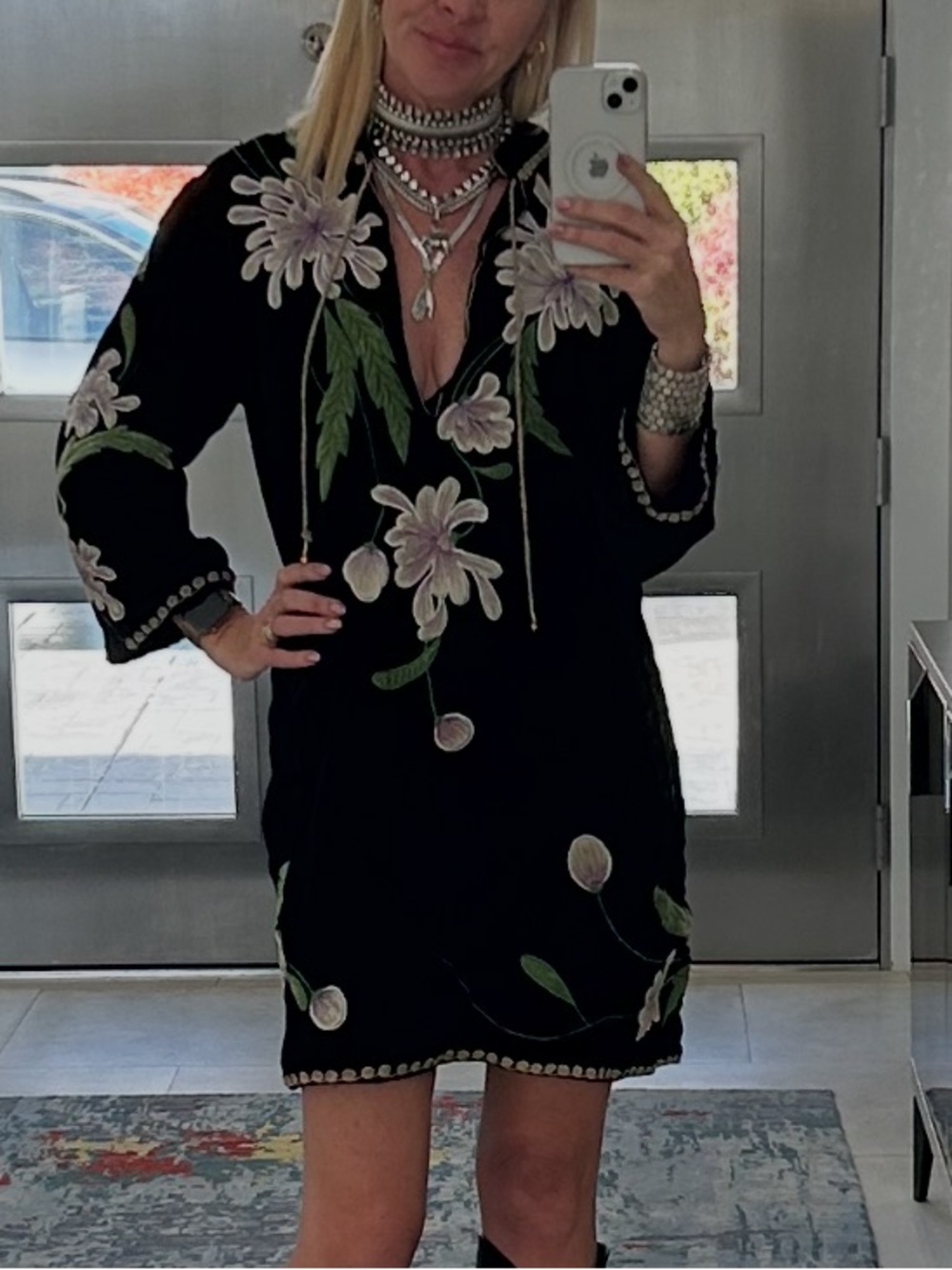 🌼CU Purple Haze embroidered Velvet Tunic L - Picture 12 of 12